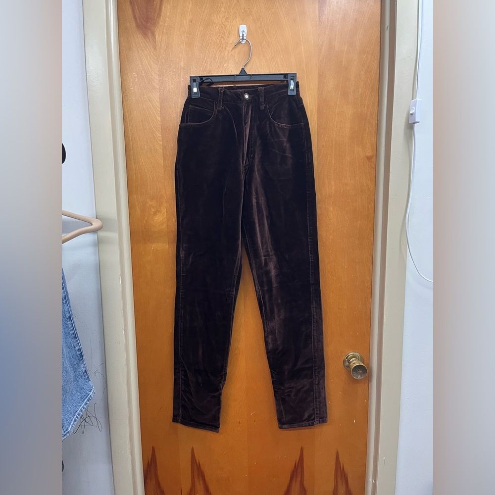 Guess vintage cotton Chocolate Velvet straight leg pants